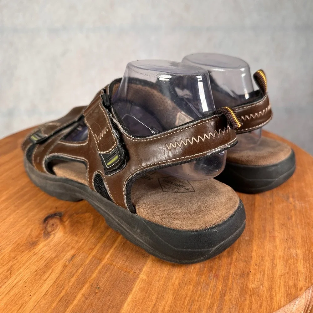 St. John's Bay Llewellyn Sandals Mens 11 Brown Good Memory Foam Strappy Sport
